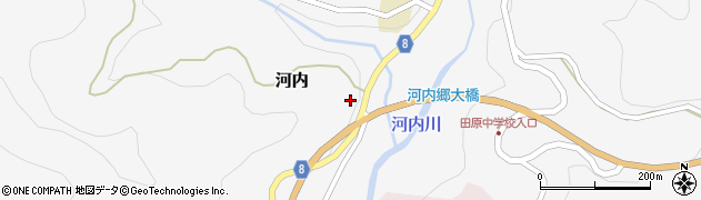 宮崎県高千穂町（西臼杵郡）河内周辺の地図
