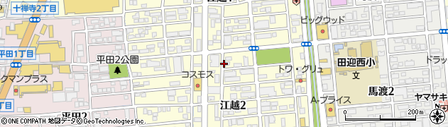 熊本県熊本市南区江越周辺の地図