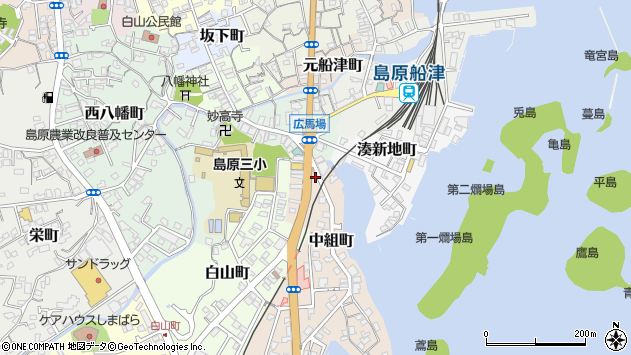 〒855-0822 長崎県島原市中組町の地図