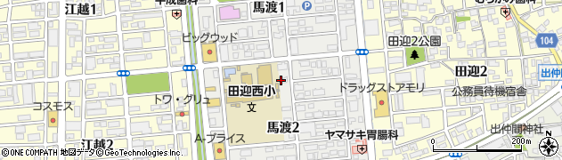 熊本県熊本市南区馬渡周辺の地図