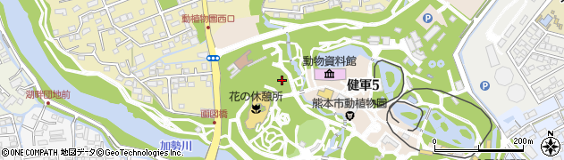 熊本市役所経済振興局　観光振興部動植物園緑の相談コーナー周辺の地図