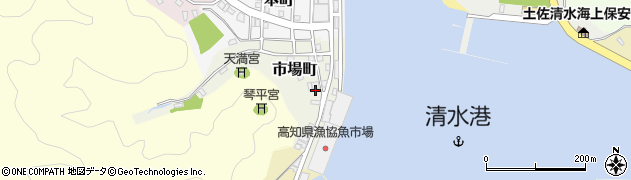 高知県土佐清水市市場町周辺の地図