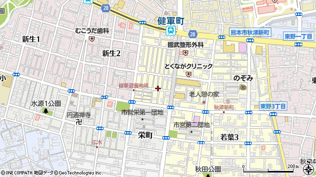〒862-0903 熊本県熊本市東区若葉３丁目の地図