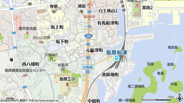 〒855-0815 長崎県島原市元船津町の地図