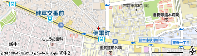 熊本健軍三郵便局 ＡＴＭ周辺の地図