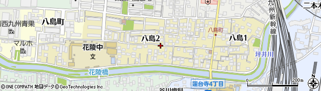 熊本県熊本市西区八島周辺の地図