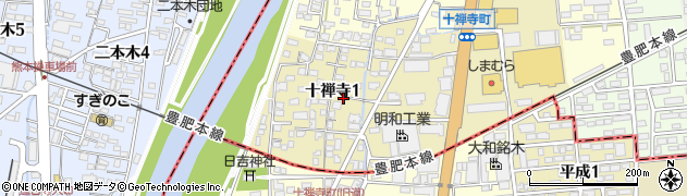 熊本県熊本市中央区十禅寺周辺の地図
