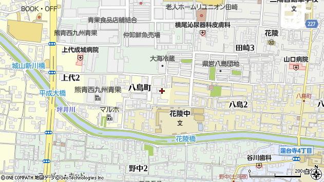 〒860-0057 熊本県熊本市西区八島町の地図