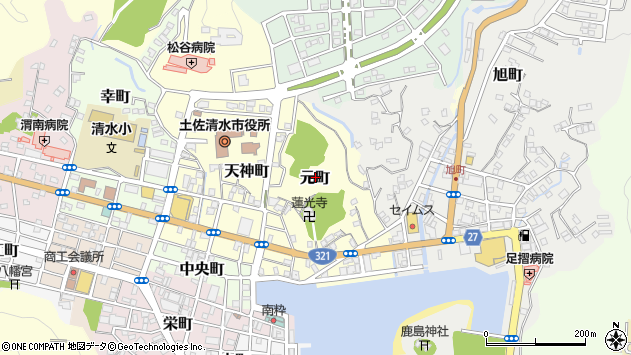 〒787-0304 高知県土佐清水市元町の地図