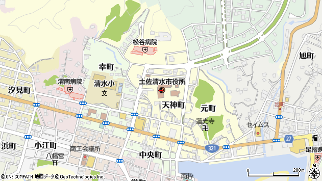 〒787-0300 高知県土佐清水市（以下に掲載がない場合）の地図