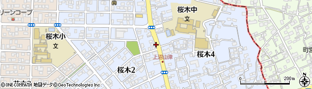 熊本県熊本市東区桜木周辺の地図