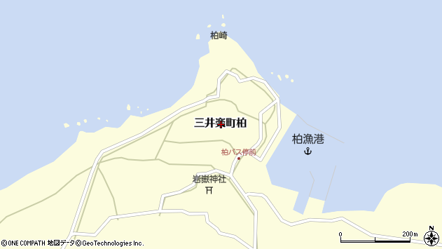 〒853-0603 長崎県五島市三井楽町柏の地図