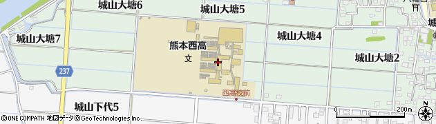 熊本県立熊本西高等学校　進路指導室周辺の地図
