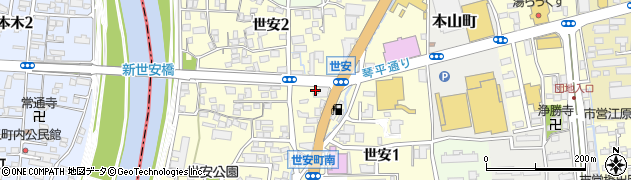 熊本県熊本市中央区世安周辺の地図