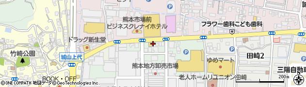 熊本田崎郵便局周辺の地図