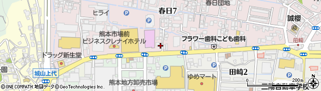 熊本第一信用金庫田崎支店周辺の地図