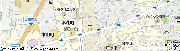 熊本県熊本市中央区春竹町大字春竹周辺の地図