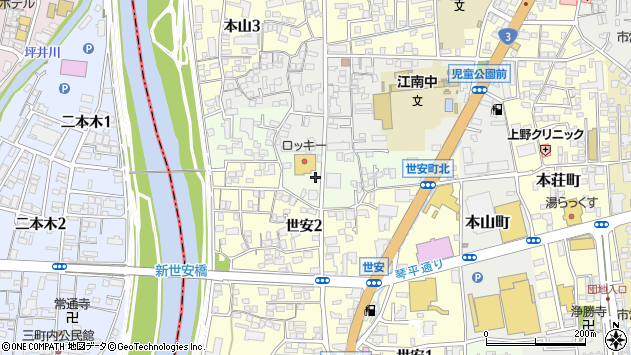 〒860-0823 熊本県熊本市中央区世安町の地図