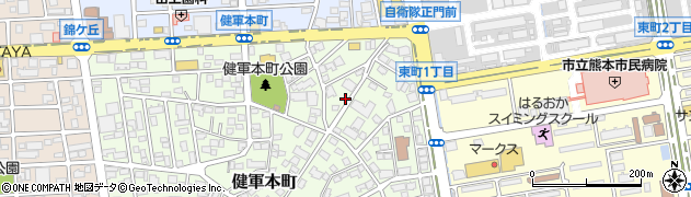 熊本県熊本市東区健軍本町25周辺の地図