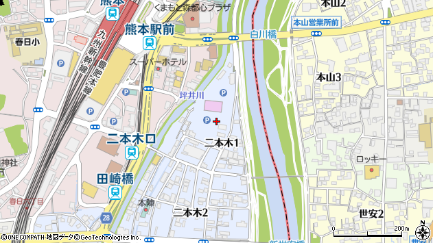〒860-0051 熊本県熊本市西区二本木の地図