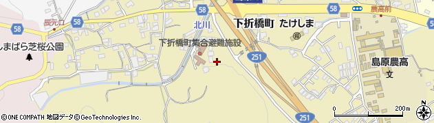長崎県島原市下折橋町周辺の地図