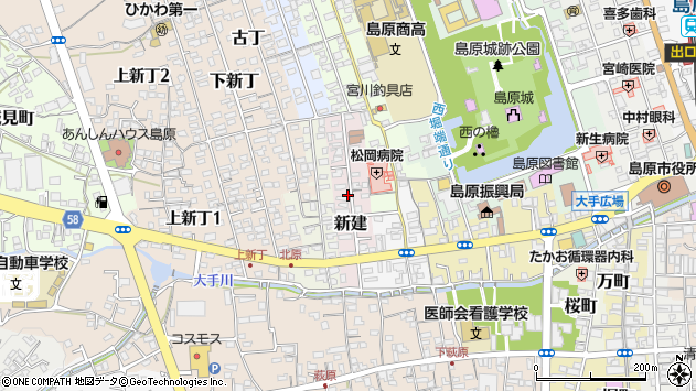 〒855-0057 長崎県島原市新建の地図