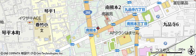 熊本県熊本市中央区南熊本周辺の地図