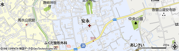 熊本県益城町（上益城郡）安永周辺の地図