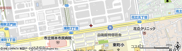 熊本益城大津線周辺の地図