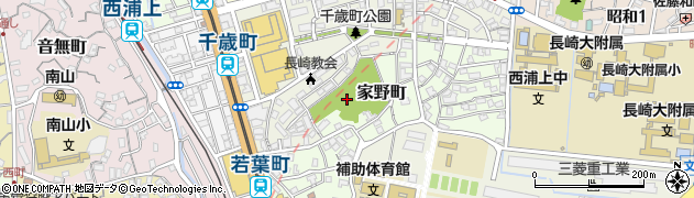 長崎県長崎市家野町周辺の地図