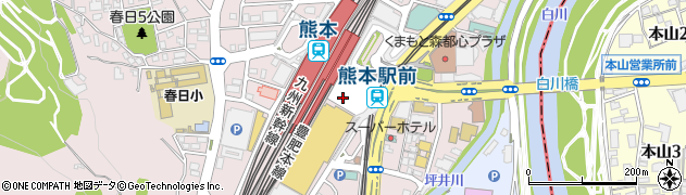 熊本駅周辺の地図