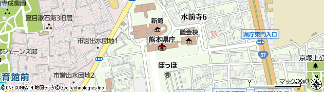 熊本県庁内郵便局周辺の地図