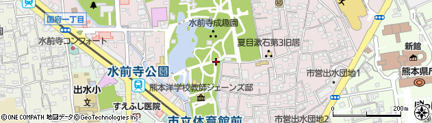 熊本県熊本市中央区水前寺公園周辺の地図