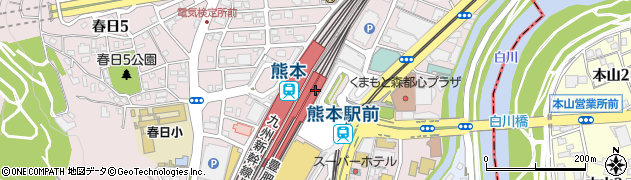 熊本駅内郵便局 ＡＴＭ周辺の地図