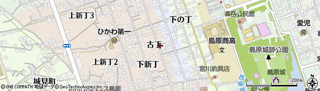 長崎県島原市古丁周辺の地図
