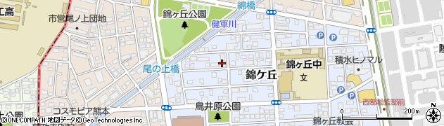 熊本県熊本市東区錦ケ丘周辺の地図