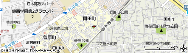 岡田公園周辺の地図