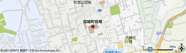 熊本県上益城郡益城町周辺の地図