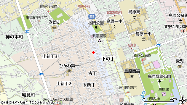 〒855-0053 長崎県島原市城西中の丁の地図
