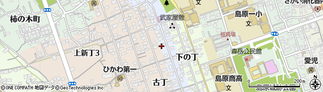 長崎県島原市城西中の丁周辺の地図