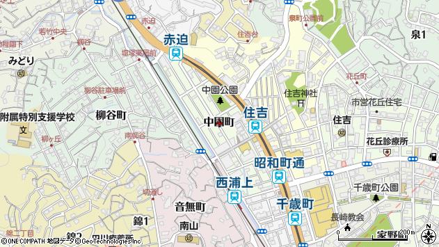 〒852-8155 長崎県長崎市中園町の地図