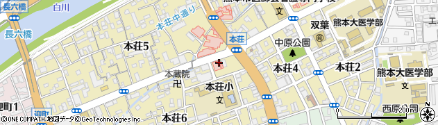 熊本本荘町郵便局周辺の地図