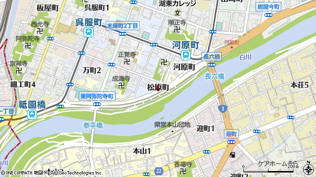 〒860-0024 熊本県熊本市中央区松原町の地図