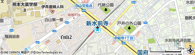 新水前寺駅周辺の地図