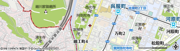 熊本県熊本市中央区細工町周辺の地図