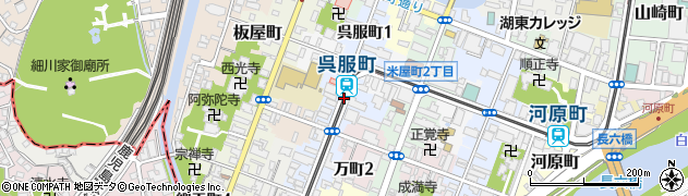 熊本県熊本市中央区呉服町周辺の地図