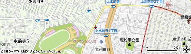 熊本上水前寺郵便局周辺の地図