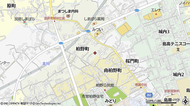 〒855-0064 長崎県島原市柏野町の地図