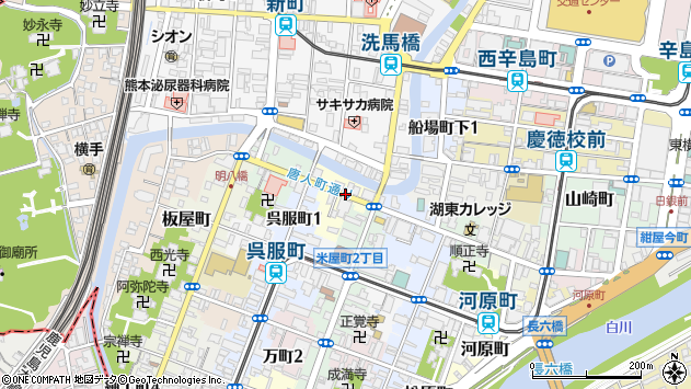 〒860-0028 熊本県熊本市中央区中唐人町の地図