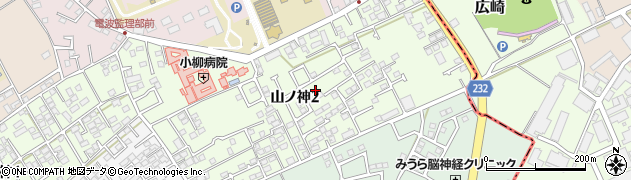 熊本県熊本市東区山ノ神周辺の地図